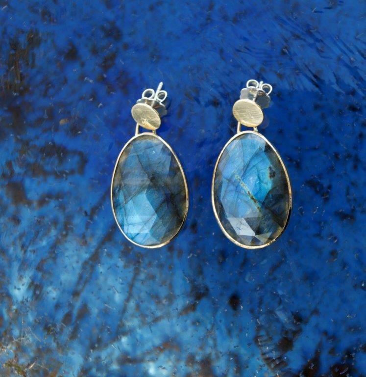 Ohrschmuck Gold Silber Labradorit